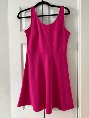 Old Navy Hot Pink Sleeveless Fit-and-Flare Dress